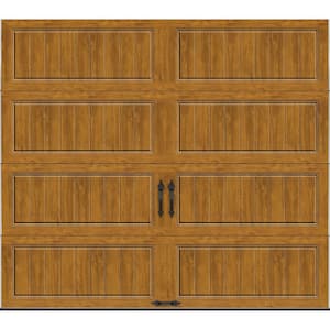 Gallery Steel Long Panel 9 ft x 7 ft Insulated 18.4 R-Value Wood Look Medium Garage Door without Windows