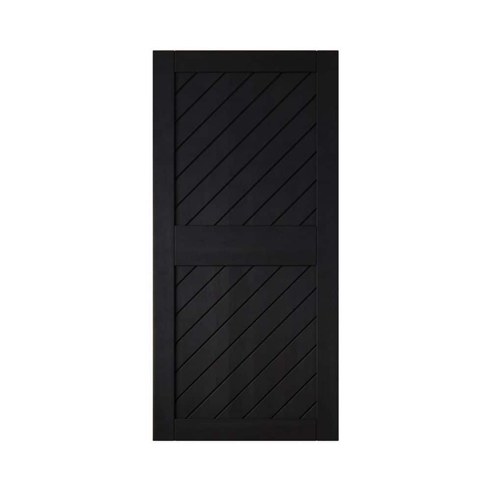 XT1 36 in. x 84 in. C-Panel Solid Core Black Slanted Stripe Design Pine Wood Interior Sliding Barn Door Slab price history on PriceWatchPro