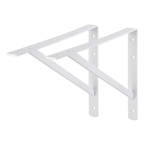 Dolle BEAM 15.6 in. White Steel Shelf Bracket Set of 2