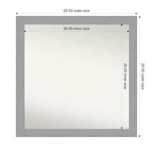 Brushed Nickel 29.5 in. x 29.5 in. Custom Non-Beveled Recycled Polystyrene Framed Bathroom Vanity Wall Mirror