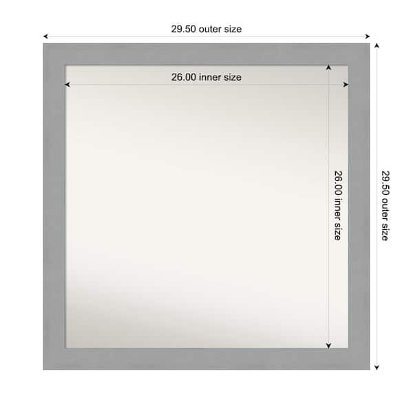 Amanti Art Brushed Nickel 29.5 in. x 29.5 in. Custom Non-Beveled Recycled Polystyrene Framed Bathroom Vanity Wall Mirror