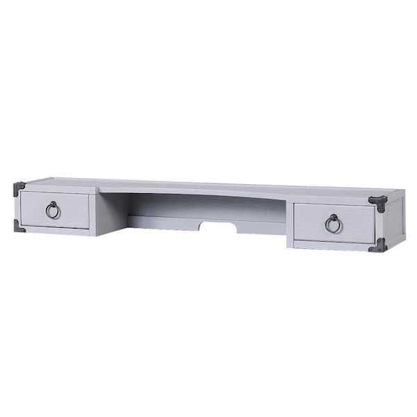 Acme Furniture Orchest 11 in. Rectangular Gray Finish Wood 2-Drawer Desk