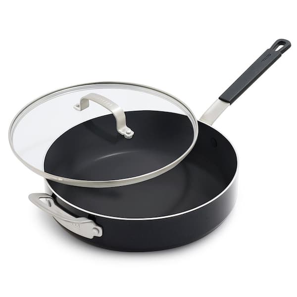 GreenPan Bobby Flay 4.5 Qt. Ceramic Non-Stick Saute Pan in Black with lid