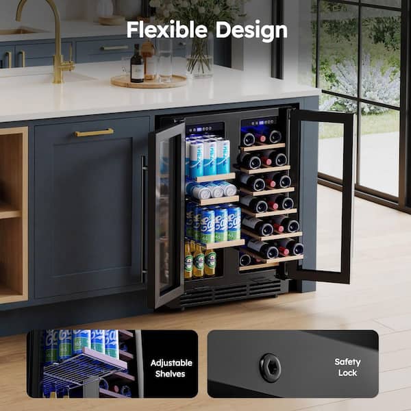 SIMZLIFE 24 in. Dual Zone 21-Bottles and 88-Cans Freestanding