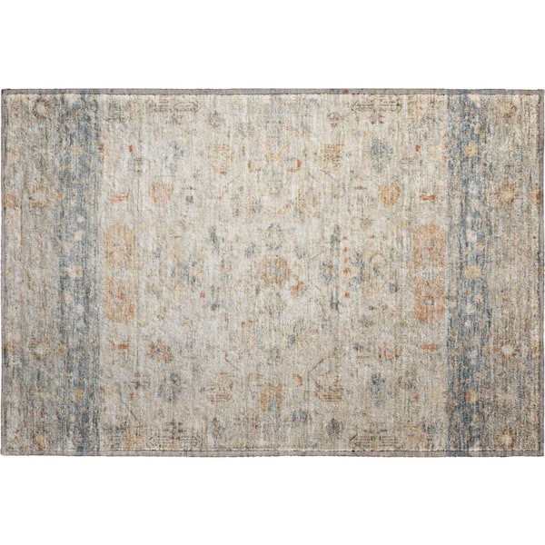 Mayfield Premium Machine Washable Abstract AMF2323 Beige 2 ft. x 3 ft. Accent Rug