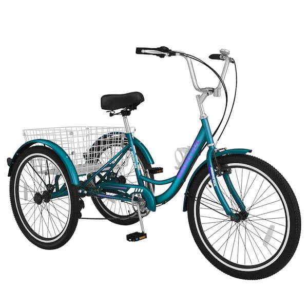 MOONCOOL 24 in. 7 Speed Adult Tricycle 3 Wheels Cruiser Bike with Basket Trikes for Women Men Seniors Adult Bicycle X P24 KQL The Home Depot