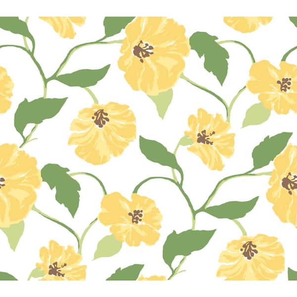 York Wallcoverings Lemon Grove Yellow Jungle Garden Peel & Stick Wallpaper Approx. 34.2 sq. ft.
