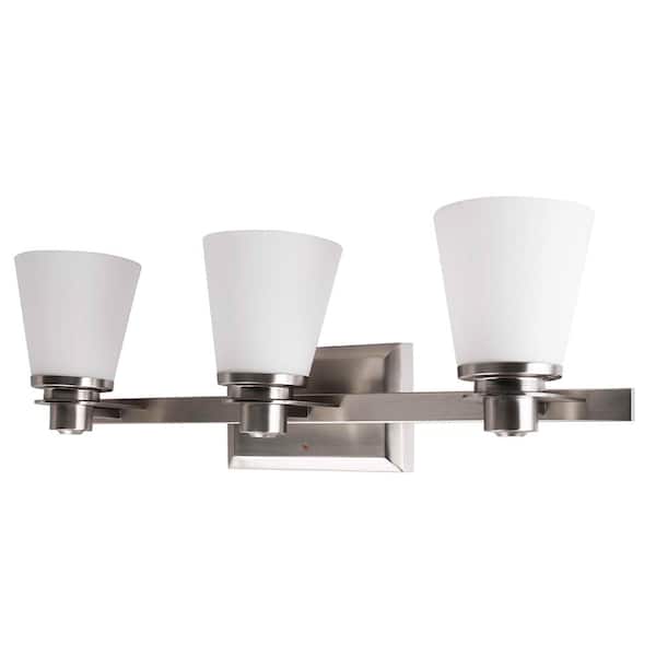 Little Tree Mildred 23 in. 3-Light Brushed Nickel Vanity Light