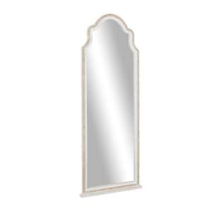 70 in. x 26 in. Tall Rectangle Framed Brown Wall Mirror with Arched Top