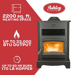 2200 sq. ft. Pellet Stove with 170 lbs. Hopper