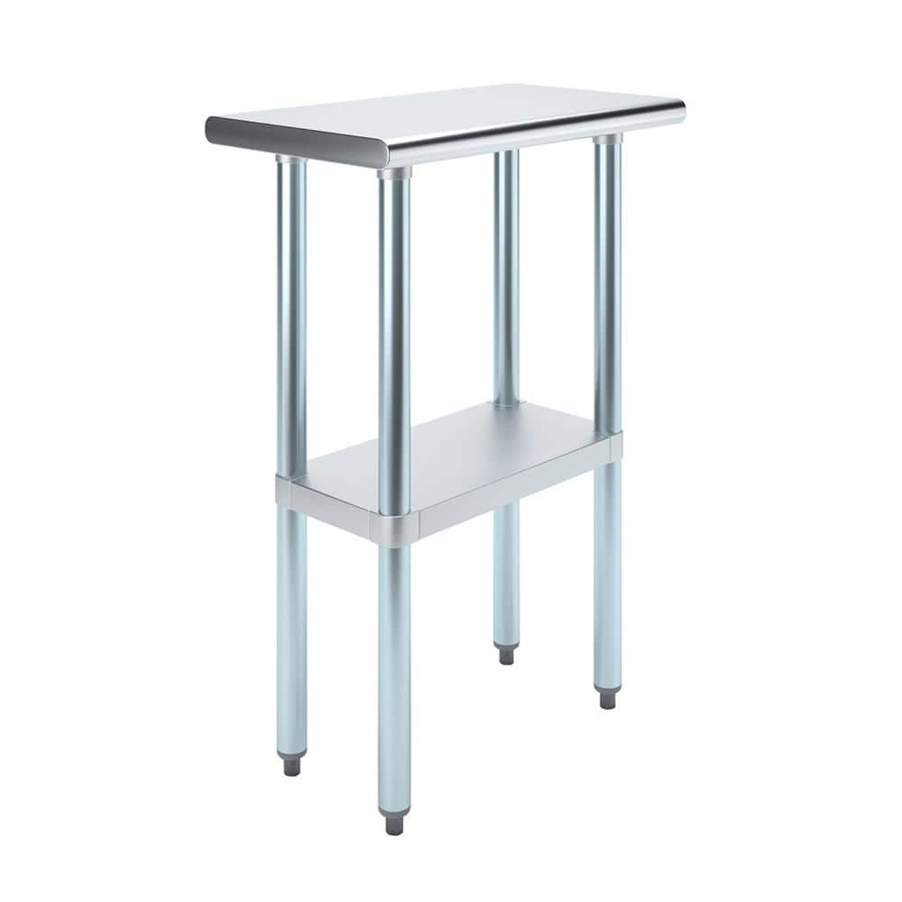 24" Stainless Steel Utility Work Table with Galvanized Shelf