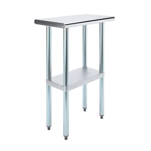 14 in. x 24 in. Stainless Steel Kitchen Utility Table with Adjustable Bottom Shelf