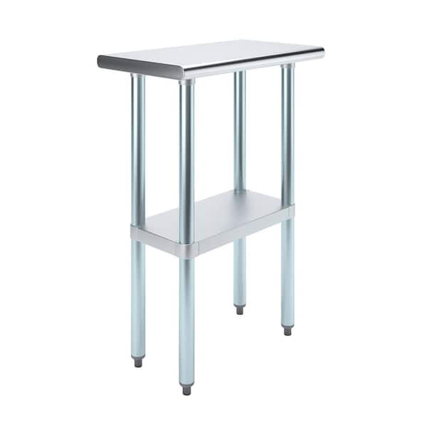 AMGOOD 14 in. x 24 in. Stainless Steel Kitchen Utility Table with ...