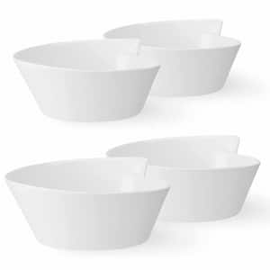 New Wave Set of Four 20 fl. oz. White Porcelain Rice Bowls