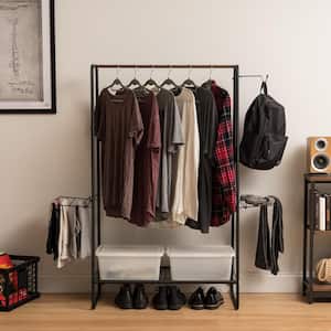 Black Metal Clothes Rack 54.92 in. W x 596 in. H