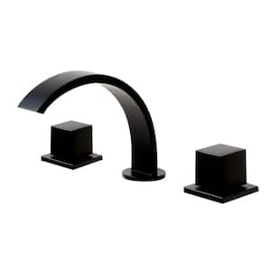 8 in. Widespread 2-Handle Knob Luxury Bathroom Faucet in Black Matte