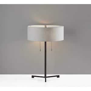 22.25 in. Black Standard Light Bulb Bedside Table Lamp