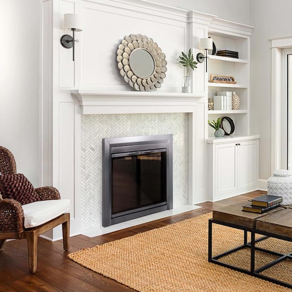 Carlisle Large Gunmetal Glass Fireplace Doors
