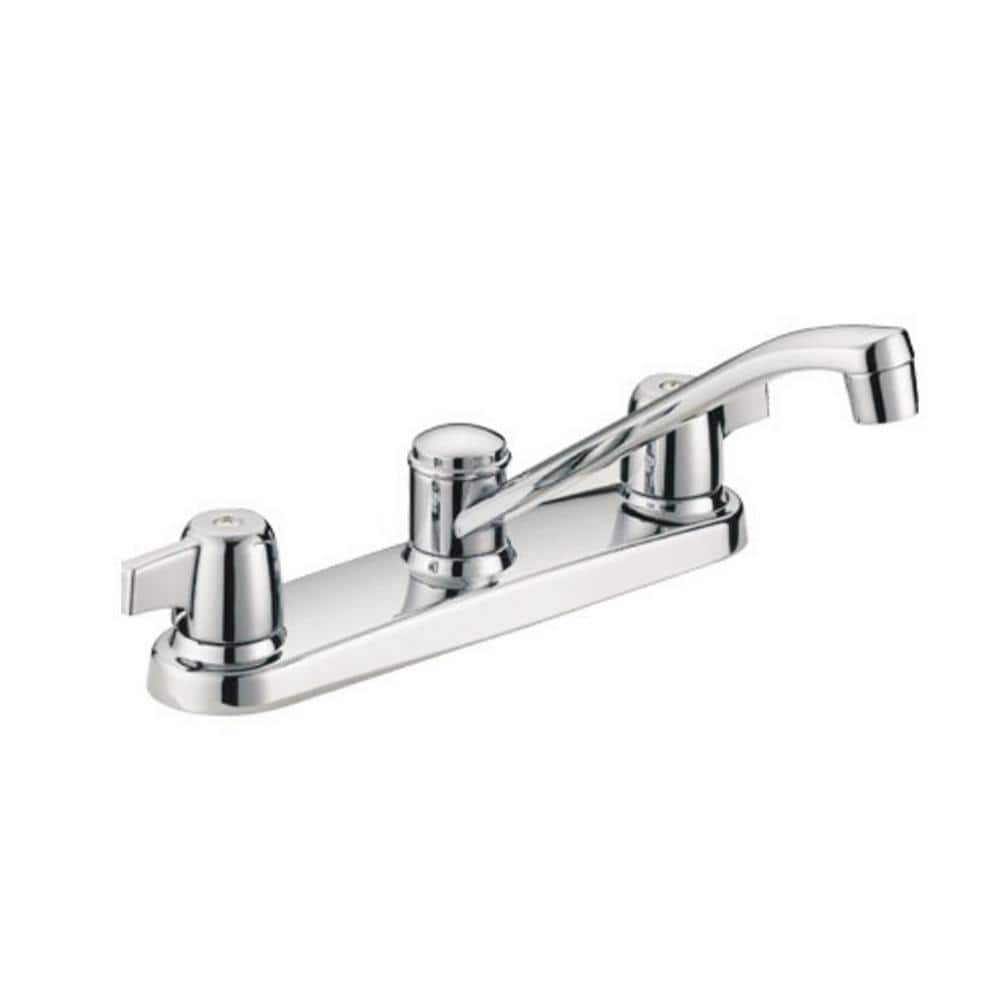 Two Handle Standard Kitchen Faucet in Brushed Nickel KF201318 The