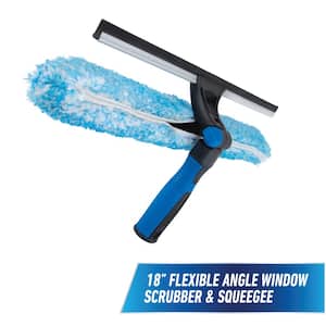 Unger 14 in. 2-in-1 Window Cleaner Squeegee & Scrubber Combi