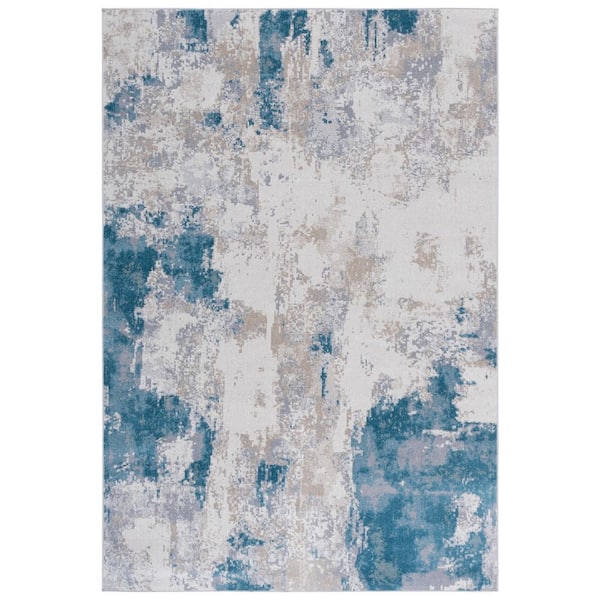 Bayside 8 ft. x 10 ft. Blue/Gray Rustic Marble Area Rug