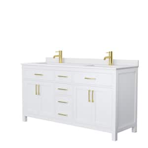 Wyndham Collection Beckett 72 in. W x 22 in. D Double Bath Vanity in ...