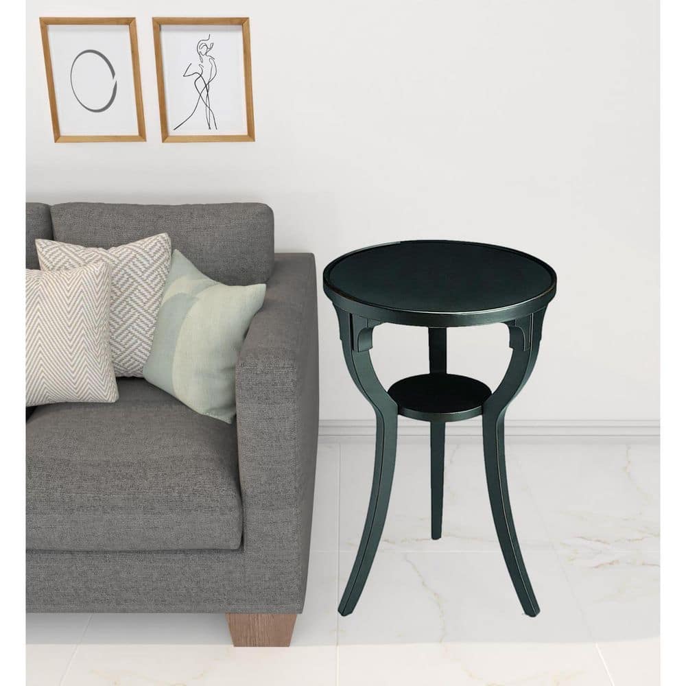 15.75 in. Black Round MDF End Table price history on PriceWatchPro