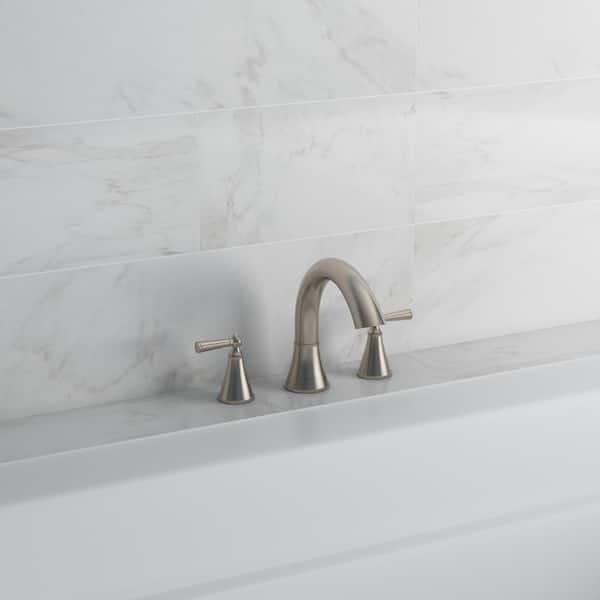 Saxton 2-Handle High-Arc Deck Mount Roman Tub Faucet Trim Kit Brushed Nickel (Valve Not Included)