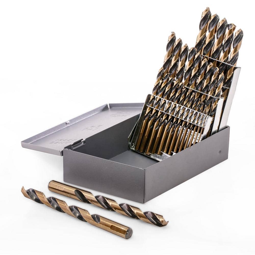 1/16 in. - 1/2 in. Titanium 135-Degree Split Jobber Length Black and Gold Industrial Drill Bit (29-Pieces) price history on PriceWatchPro