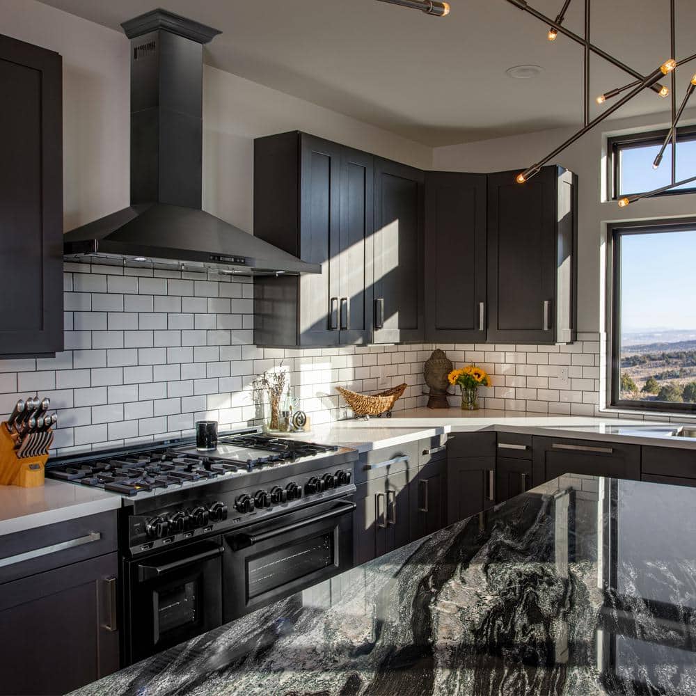 42-inch Black Stainless Steel Convertible Wall Mount Range Hood