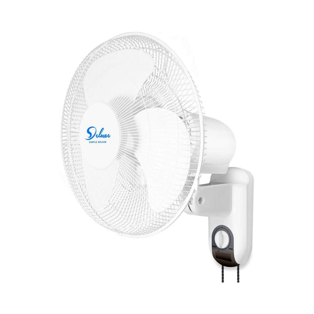 Aoibox 16 Inch 3 Speed Settings Household Wall Mount Fans in White,  Adjustable Tilt 90 Degree, 1 Pack SNSA11FN014 - The Home Depot