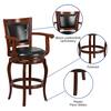 Carnegy Avenue 30 in. High Cherry Wood Bar Stool with Button Tufted Back  and Black Leather Swivel Seat CGA-TA-181521-CH-HD - The Home Depot