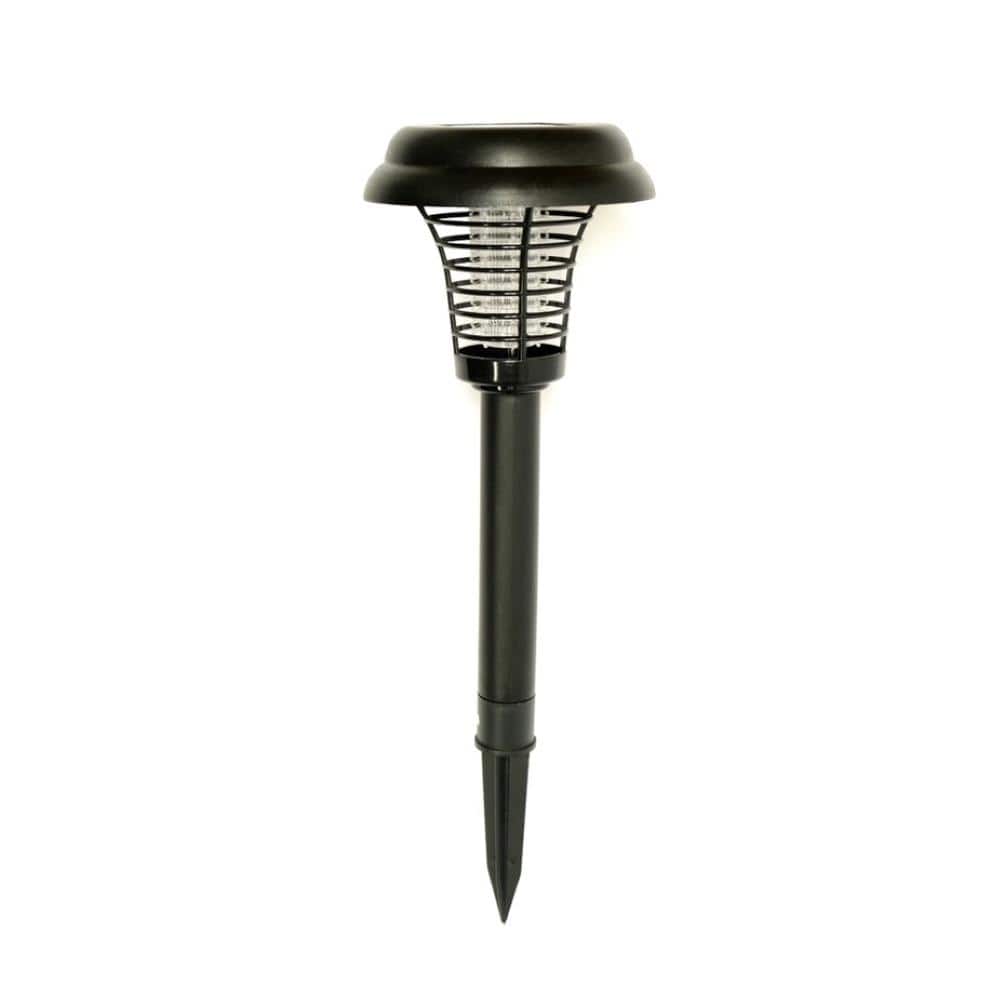 Black Solar Powered 2-in-1 Bug Zapper Stake Light