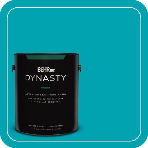 BEHR DYNASTY 1 gal. #510B-6 Blue Jewel Semi-Gloss Enamel Interior Stain-Blocking Paint & Primer