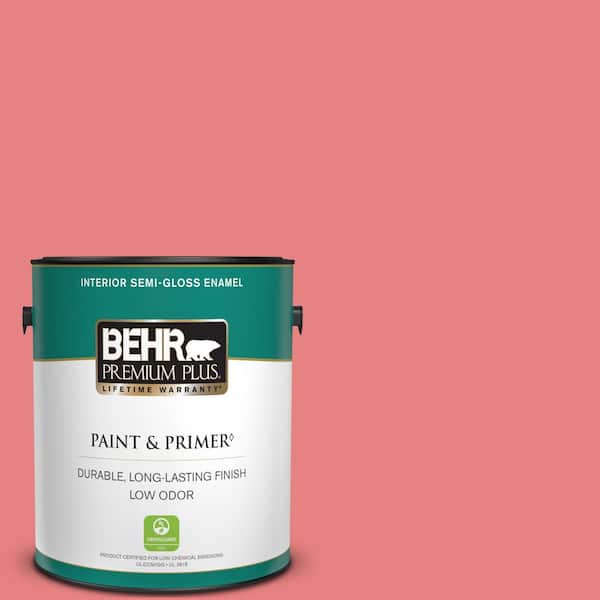 BEHR PREMIUM PLUS 1 gal. #P170-4 Sugar Poppy Semi-Gloss Enamel Low Odor Interior Paint & Primer