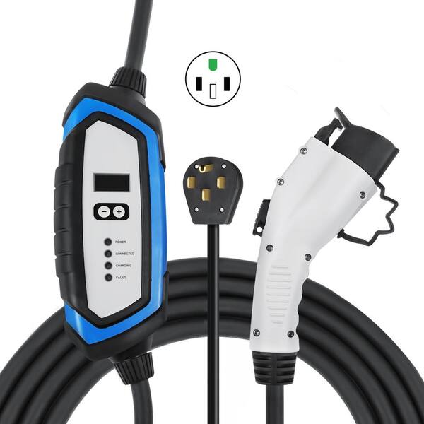 LECTRON 240-Volt 32 Amp Level 2 EV Charger with 21 ft Extension Cord ...