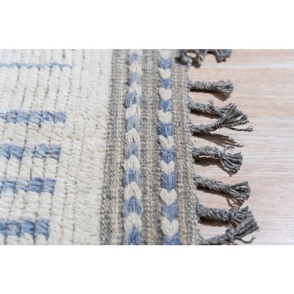 Ivory Hand-Knotted Wool Contemporary Marrakech Handspun, Timeless Elegance for Living Room, 6 ft. x 9 ft. Area Rug