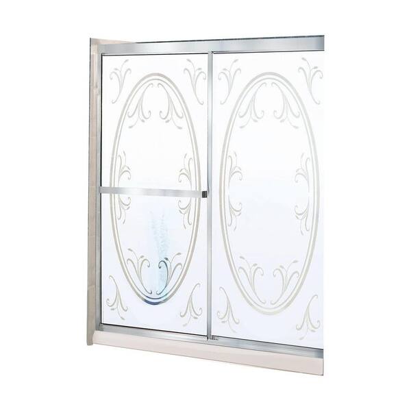 MAAX Summer Breeze 46-1/2 in. x 68 in. Framed Sliding Shower Door in Satin Nickel with Summer Breeze Glass