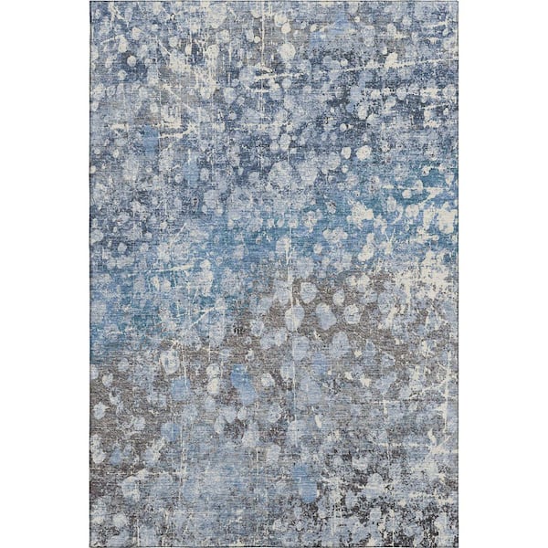 Mayfield Premium Machine Washable Abstract AMF2113 Blue 9 ft. x 12 ft. Area Rug