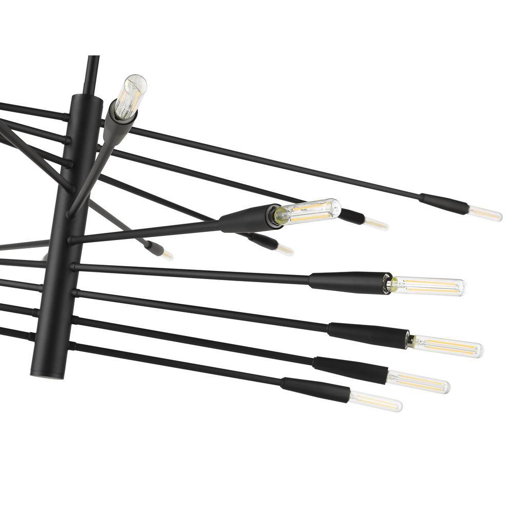 Ascension Matte Black 60" Steel 20-Light Chandelier