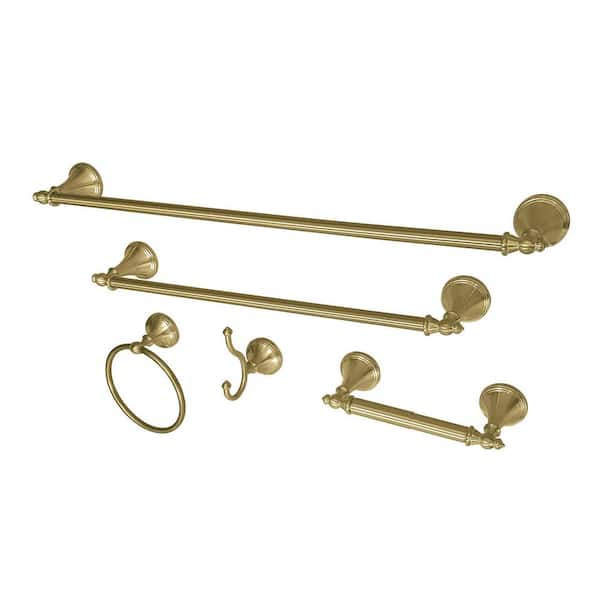 Naples 5-Piece Bath Hardware Set in Brushed Brass