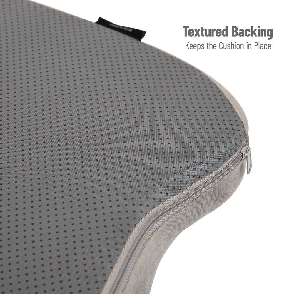 Gray Memory Foam Ergonomic Seat Cushion with Anti-Slip Base