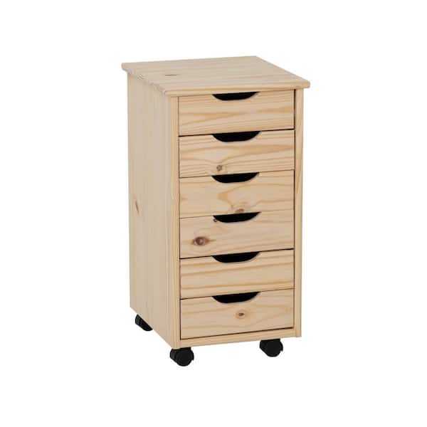 Mcleod Unfinished 25.75 in. H Storage Cabinet with Wheels and Drawers