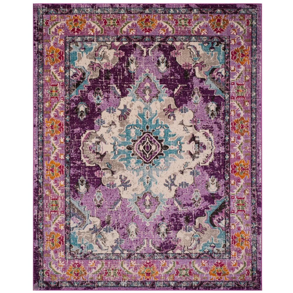 SAFAVIEH Monaco 8 ft. x 11 ft. Violet/Light Blue Border Area Rug ...