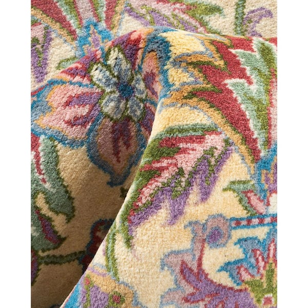 Mogul Ivory 2 x 10 Oriental Wool Indoor Runner Rug