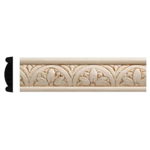 5/16 in. x 1-1/4 in. x 96 in. White Hardwood Embossed Floral Moulding