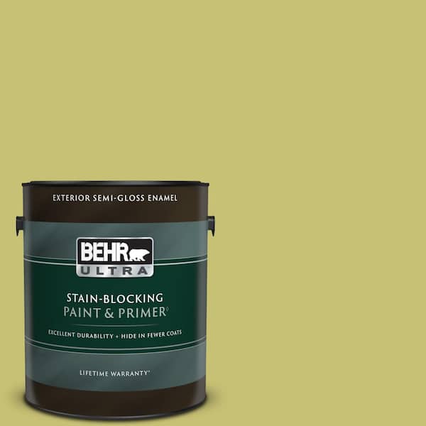 BEHR ULTRA 1 gal. #PPU9-07 Fresh Sprout Semi-Gloss Enamel Exterior Paint & Primer