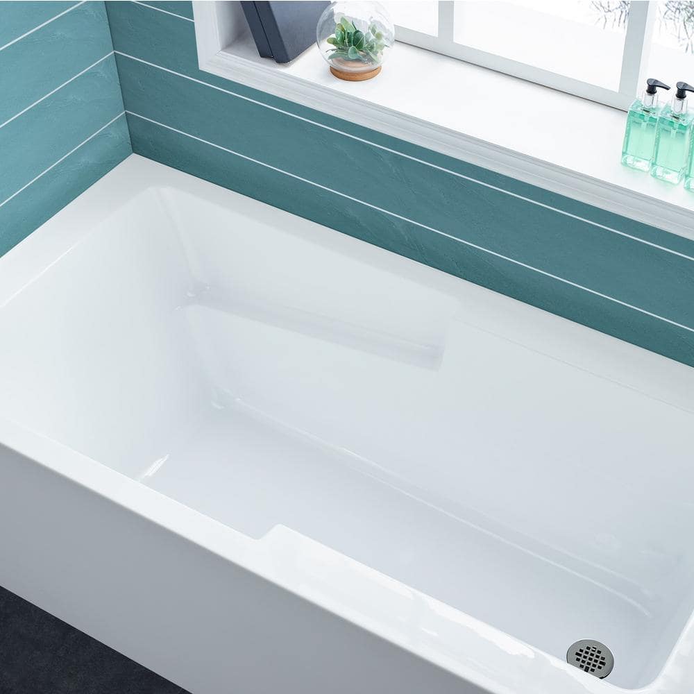 Voltaire 54" White Acrylic Alcove Bathtub with Apron