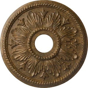 2-3/4 in. x 18-1/8 in. x 18-1/8 in. Polyurethane Edinburgh Ceiling Medallion, Rubbed Bronze