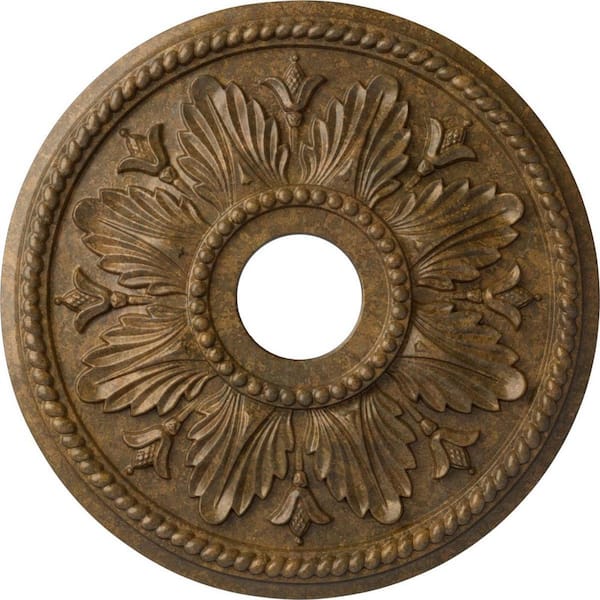 Ekena Millwork 2-3/4 in. x 18-1/8 in. x 18-1/8 in. Polyurethane Edinburgh Ceiling Medallion, Rubbed Bronze
